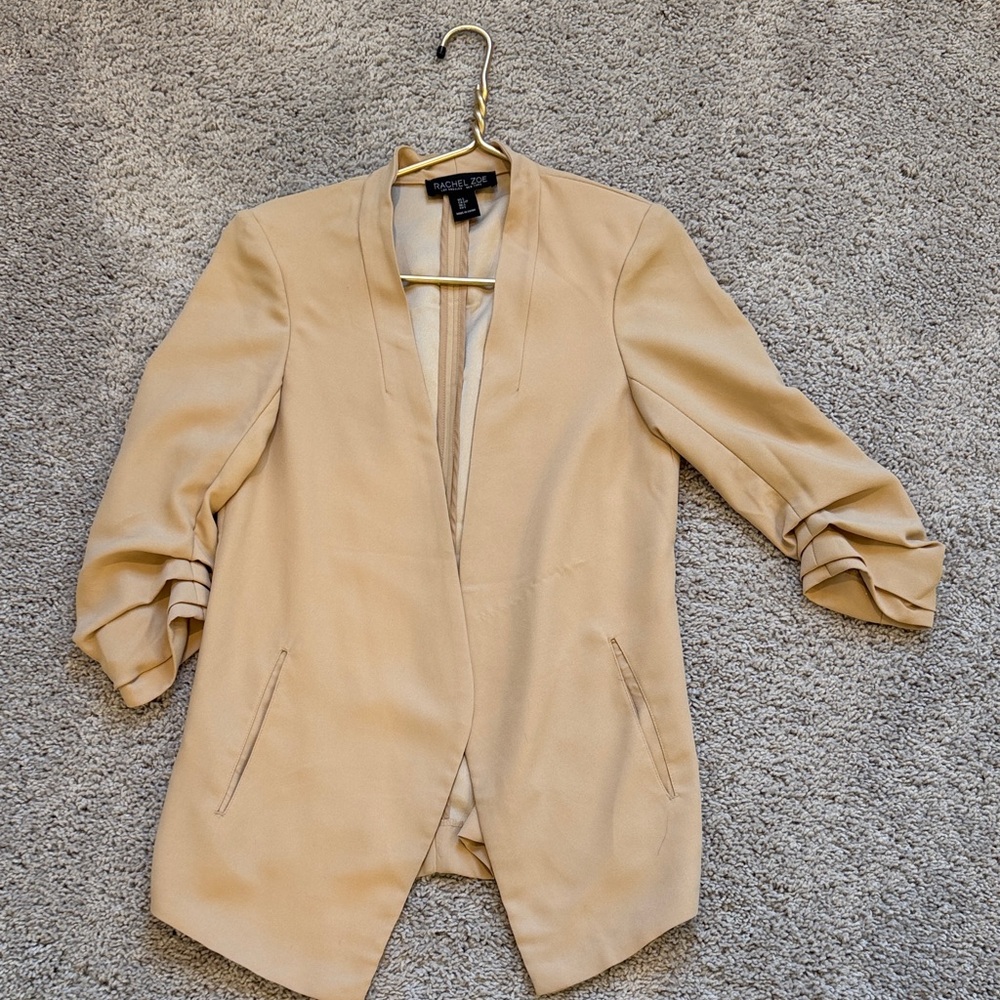 Rachel Zoe Tan Blazer with Rolled Sleeves